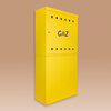 Skrzynka gazowa 60x60x25 cm TB żółta w ogrodzeniu z postumentem wolnostojąca Skrzynka gazowa 60x60x25 cm TB żółta w ogrodzeniu z postumentem wolnostojąca